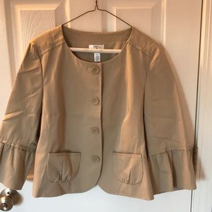 Ann Taylor Loft Cotton Tan Jacket